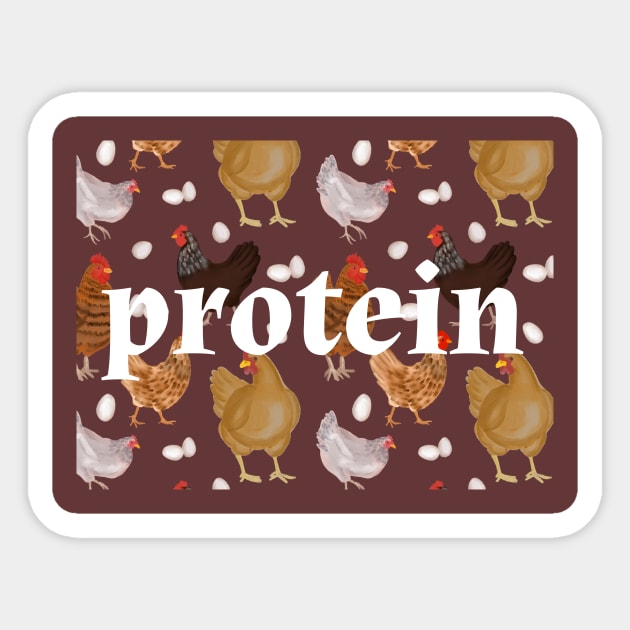 Chicken and eggs Sticker by Canimsubensila 